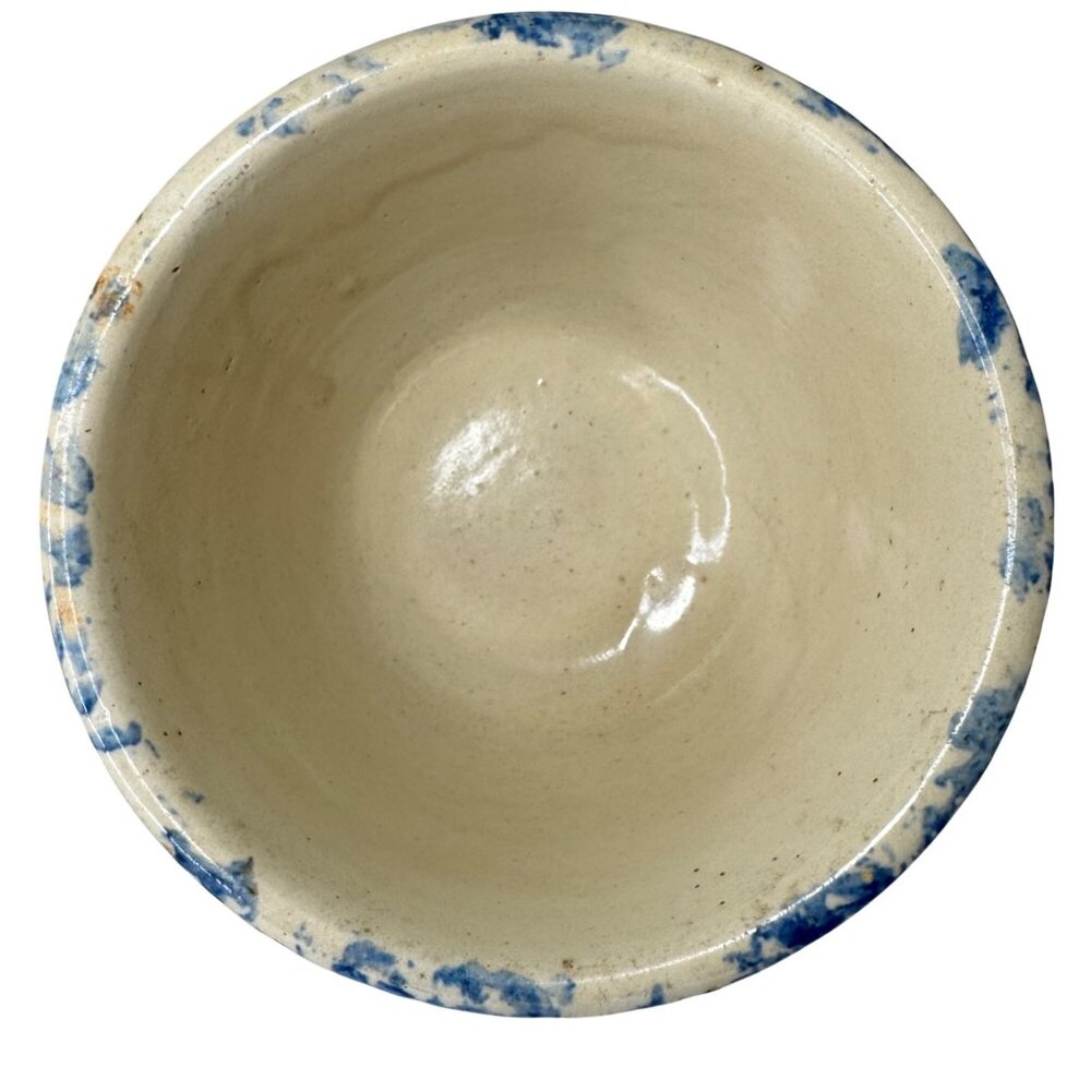 Redwing Spongeware Stoneware Bowl 6 inch Paneled Speckled 6" Crock Vintage F - Picture 2 of 12